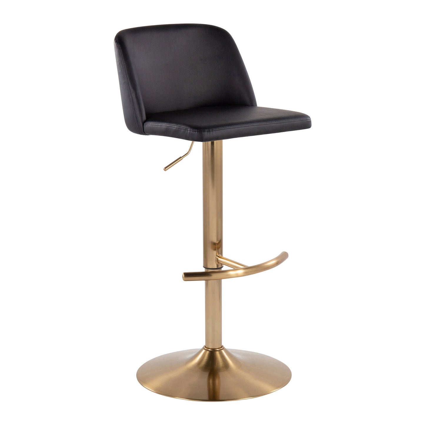 Toriano - Contemporary Adjustable Barstool With Swivel With Rounded T Footrest (Set of 2) Lumi Source