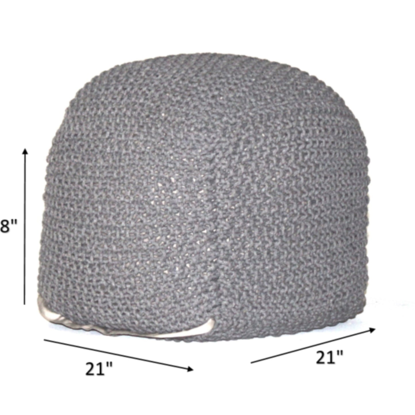 Semi Rounded Pouf, Cable Knitted, Perfect Seating Home Essentials
