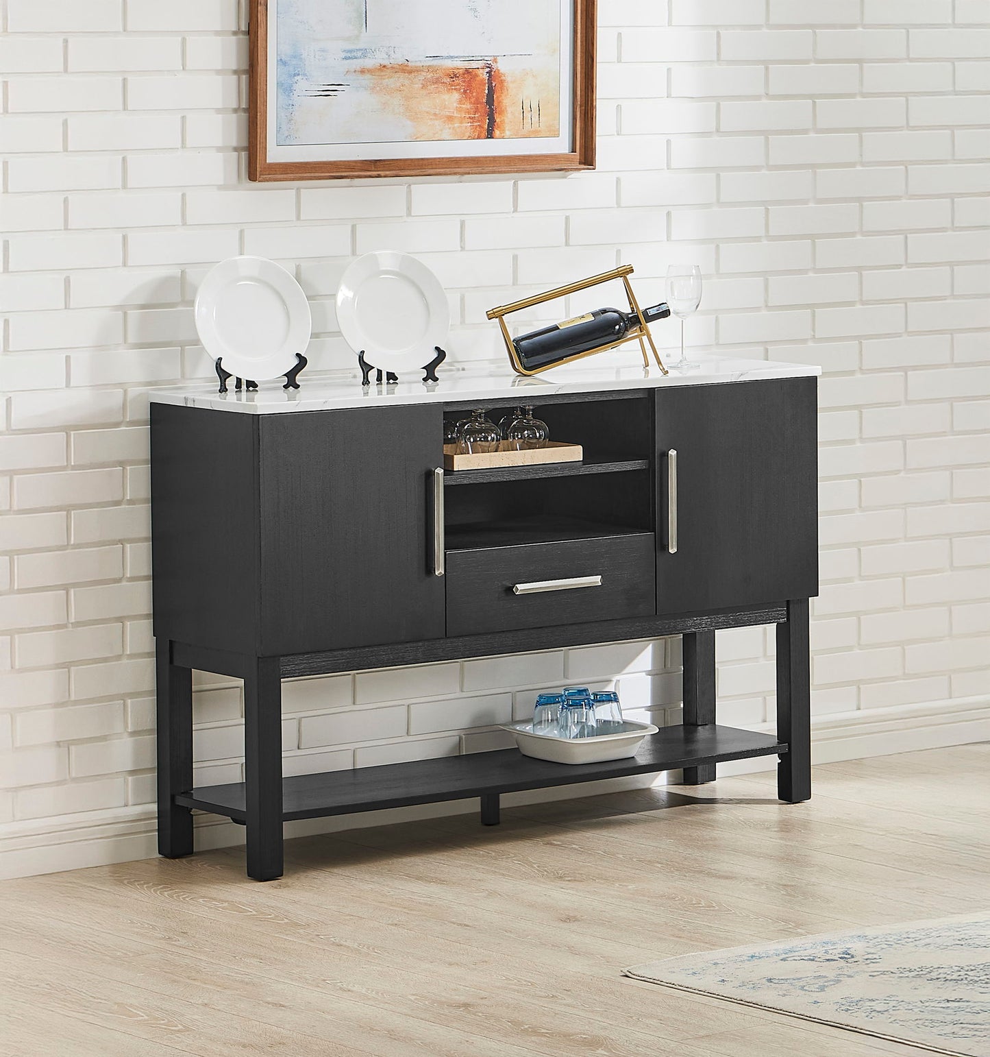 Vance - Side Board - Charcoal / White Crown Mark