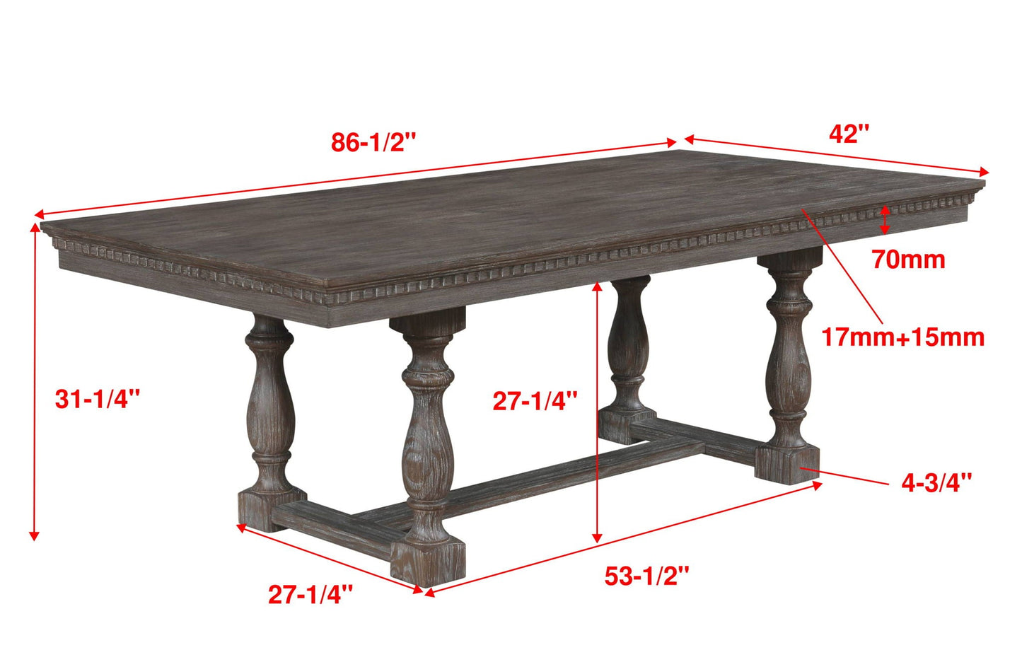 Regent - Dining Table - Charcoal Black Crown Mark
