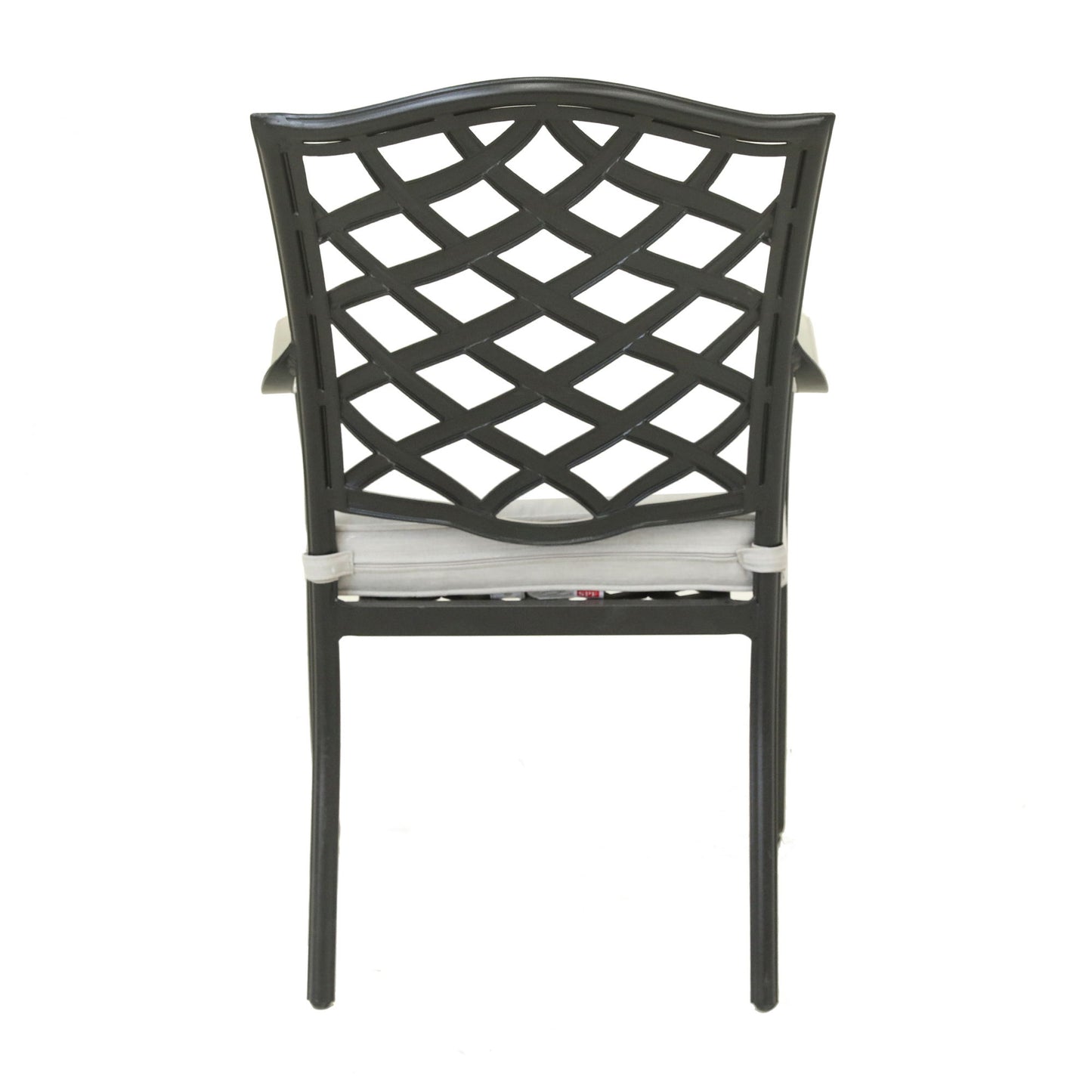 Aluminum Dining Arm Chair With Cushion (Set of 2) - Cast Silver Home Essentials