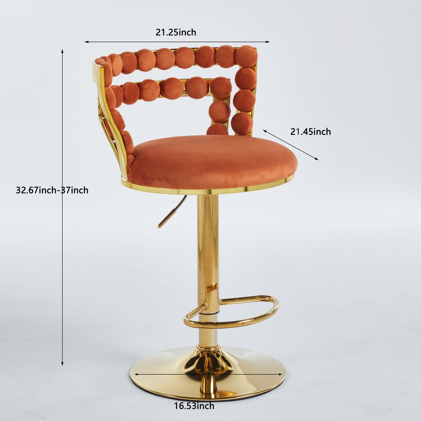 Modern Bar Chair With Iron Tube Legs, Soft Cushions And Comfortable Backrest, Suitable For Dining Room, Living Room, Cafe, Hairball Back, Bar Stool Home Essentials