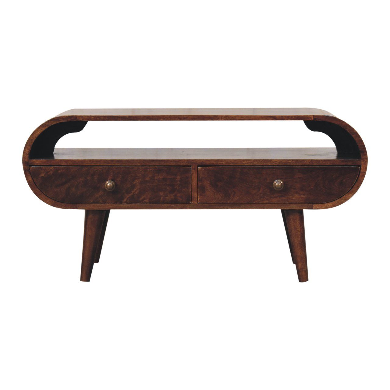 Solid Wood Circular TV Stand