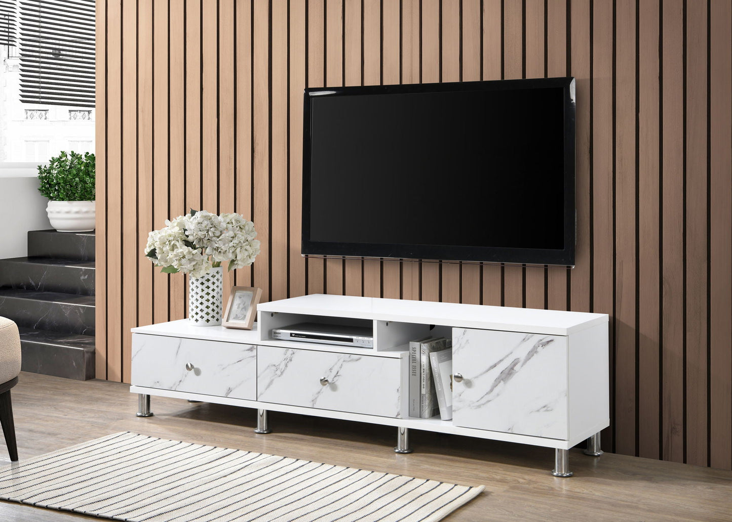Tessa - TV Stand - White Crown Mark