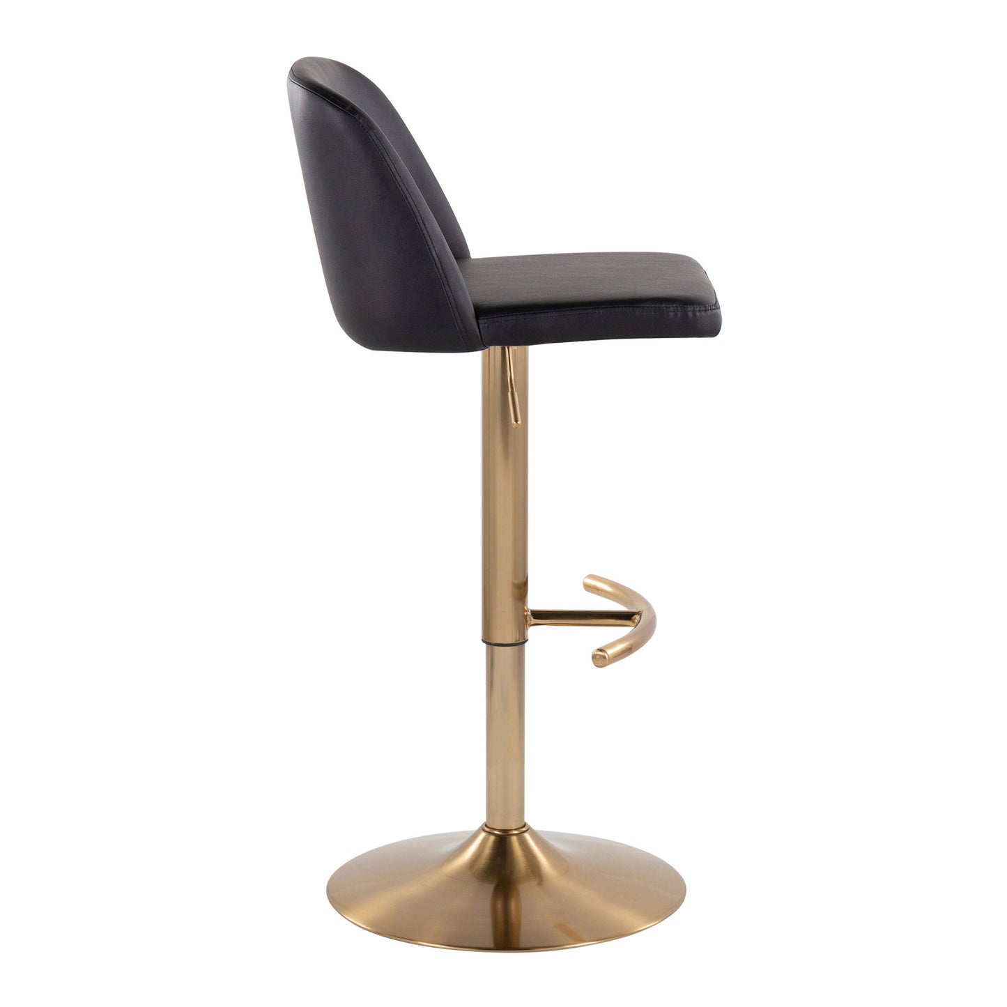 Toriano - Contemporary Adjustable Barstool With Swivel With Rounded T Footrest (Set of 2) Lumi Source