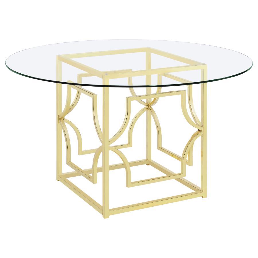 Starlight - Round Glass Top Metal Dining Table Coaster Fine Furniture