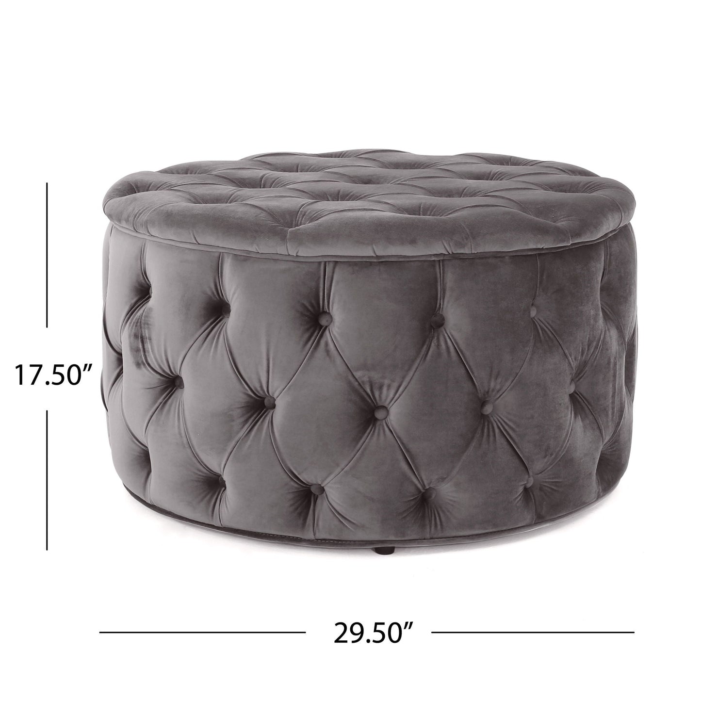 Modern Glam Ottoman Velvet Noble House
