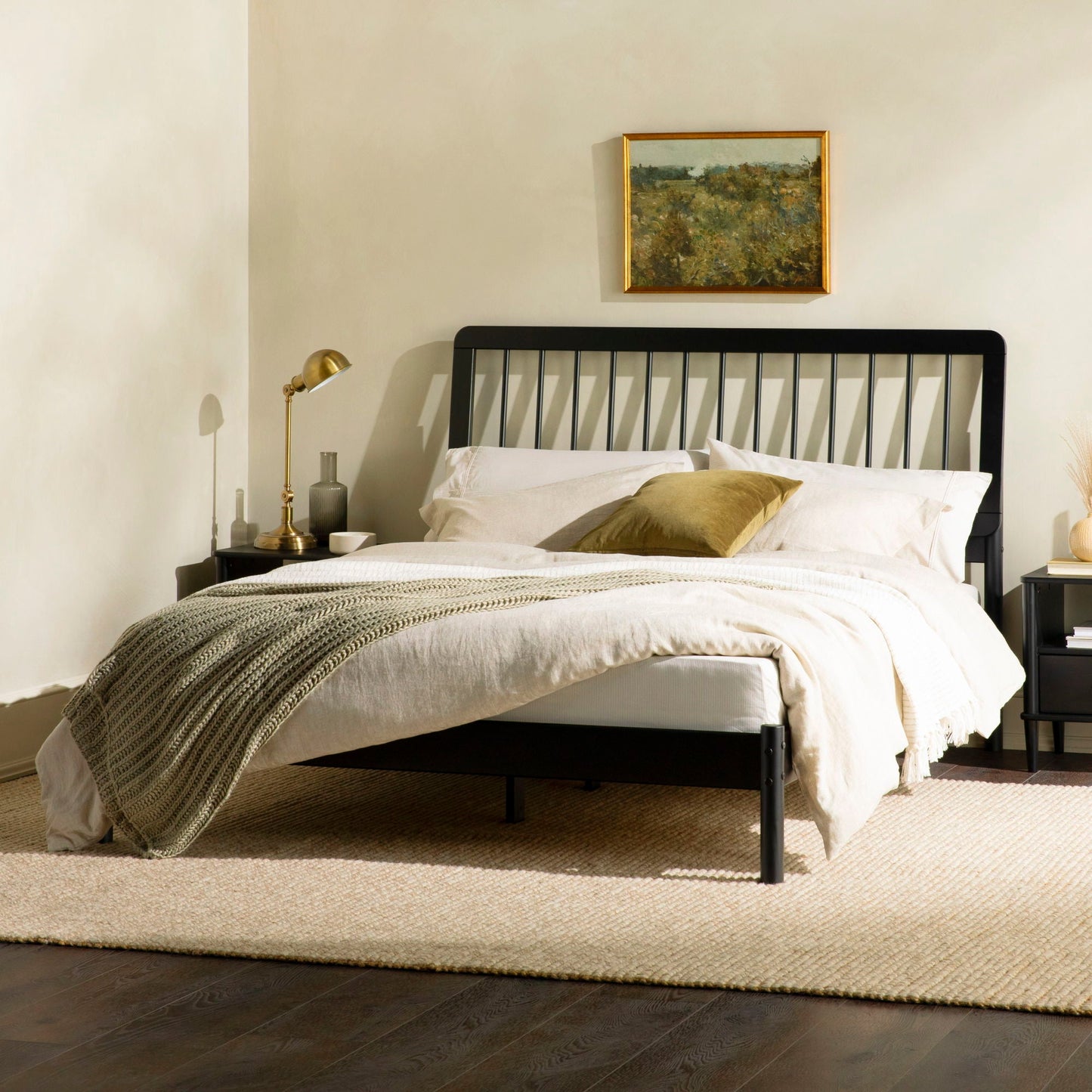Mid-Century Modern Solid Wood Spindle Bed Walker Edison