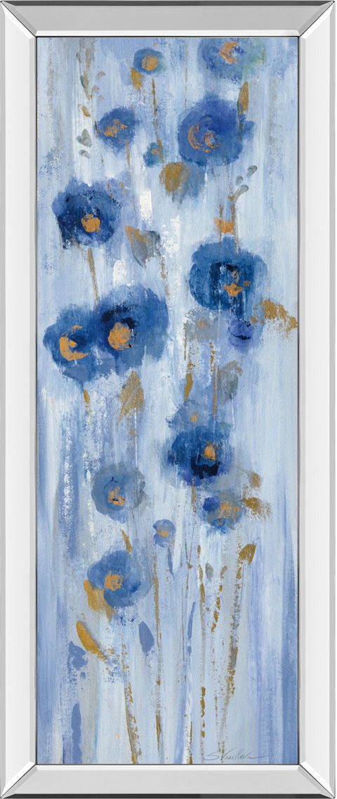 Seaside Flowers II By Silvia Vassileva - Mirrored Frame Wall Art - Blue - Snoozhouse