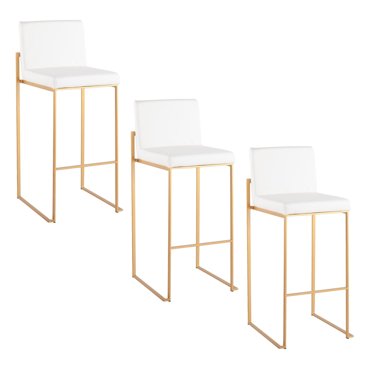 Fuji - Contemporary Design High Back Barstool (Set of 2) Lumi Source