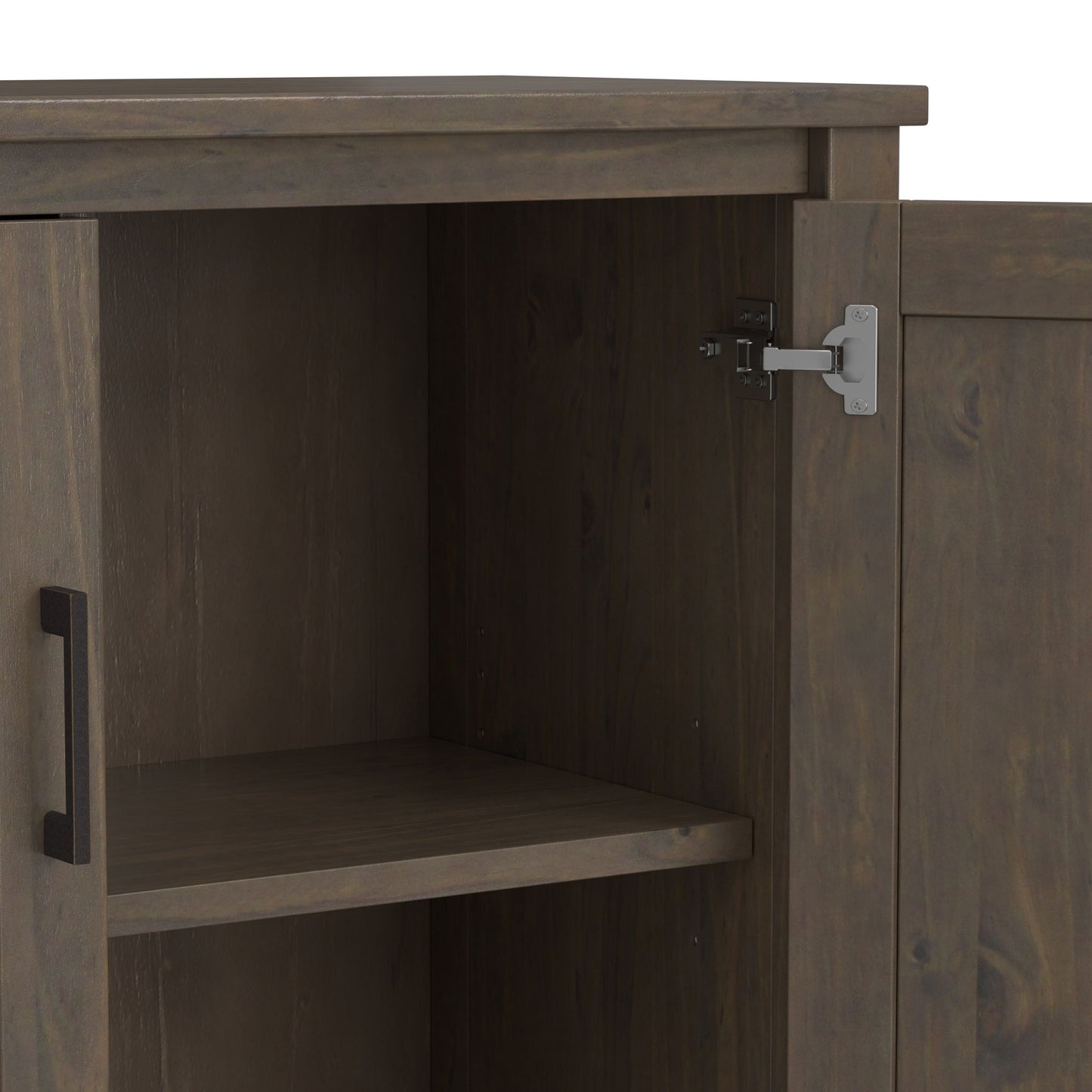 Ela - Low Storage Cabinet - Smoky Brown Simpli-Home
