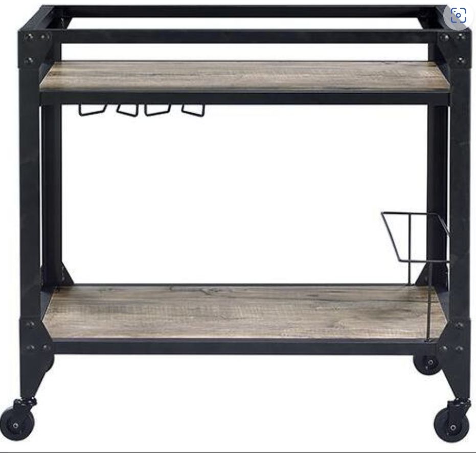 Jorgensen - Serving Cart - Rustic Oak / Charcoal Acme