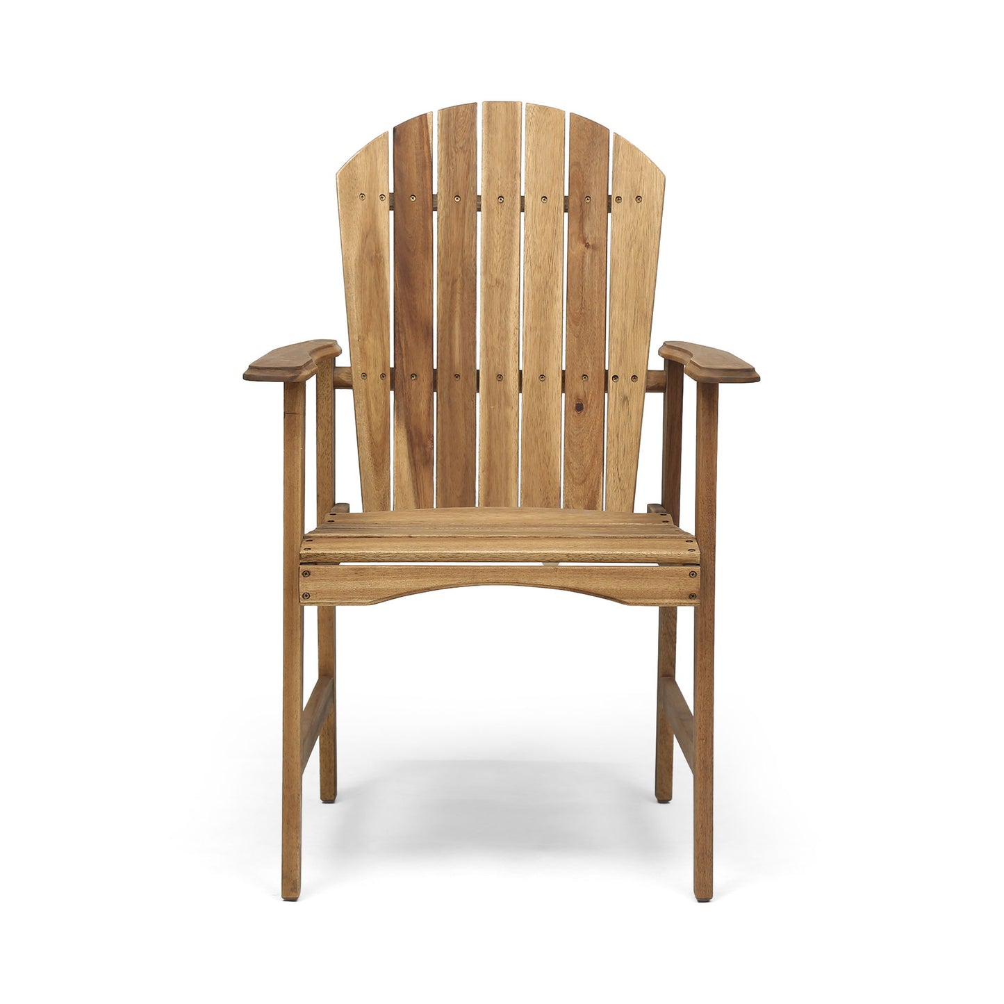 Outdoor Weather Resistant Acacia Wood Adirondack Dining Chairs (Set of 2) Noble House