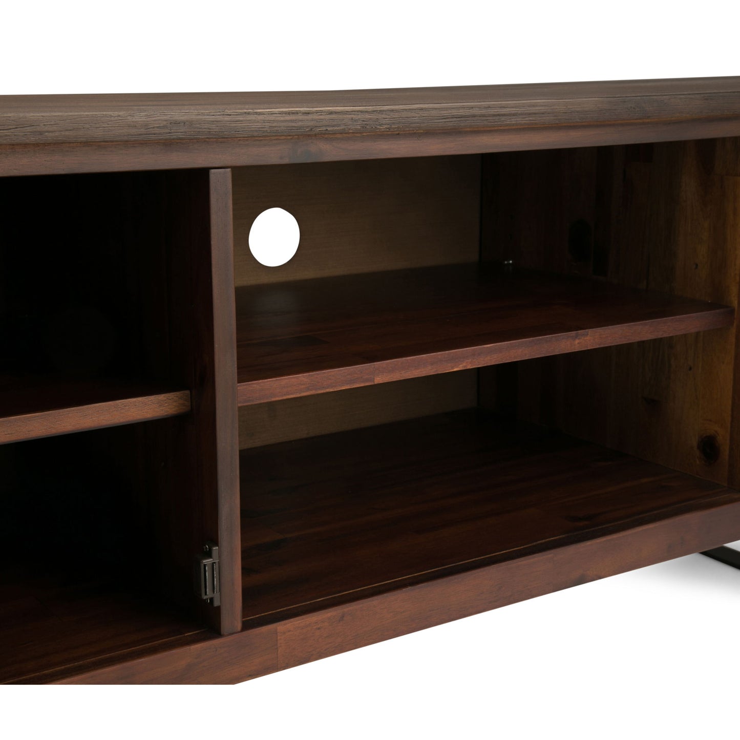 Lowry - TV Media Stand - Distressed Charcoal Brown Simpli-Home