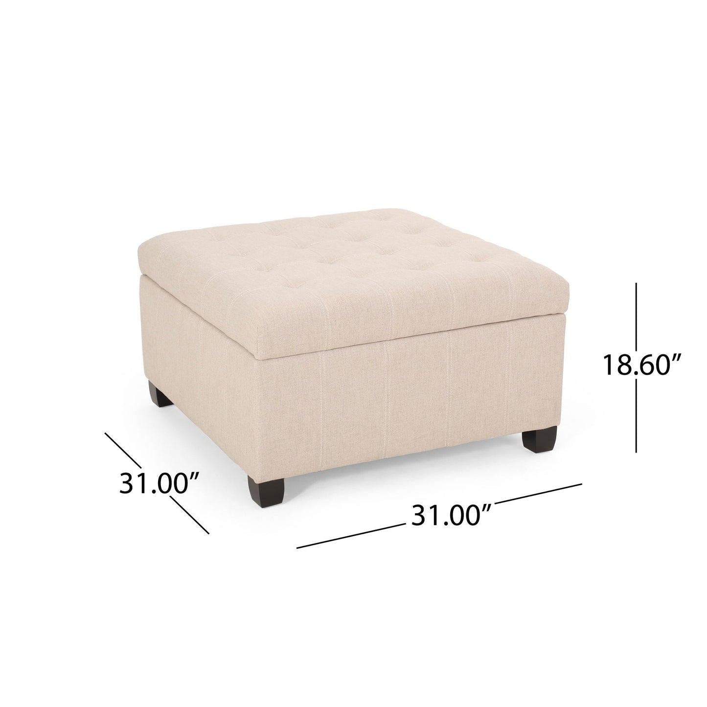 Isabella - Contemporary Ottoman With Storage Noble House