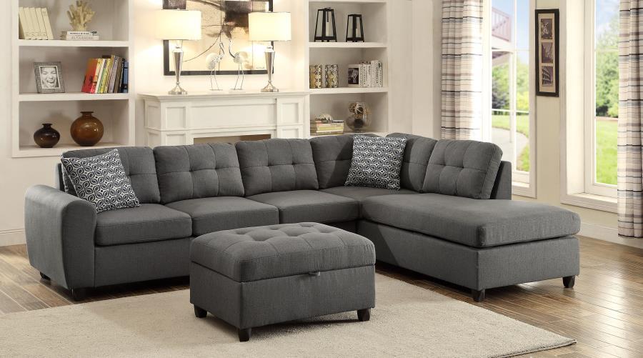 Stonenesse - Rectangular Upholstered Storage Ottoman - Gray CoasterEveryday
