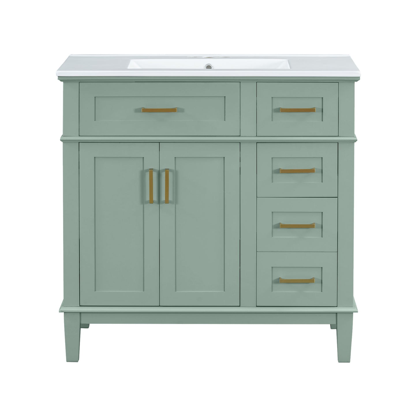 Modern Bathroom Vanity With Ceramic Sink, Soft Close Storage Cabinet Hearth and Haven