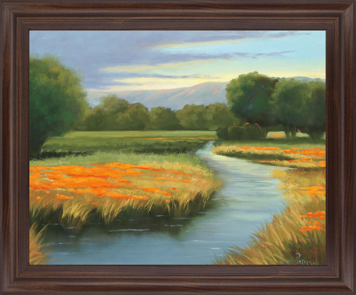 Golden Meadow Stream - 28" x 34" Framed Wall Art Classy Art