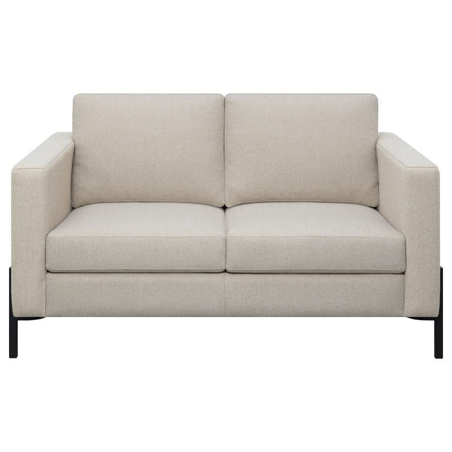 Tilly - Upholstered Track Arm Loveseat - Oatmeal Coaster Fine Furniture
