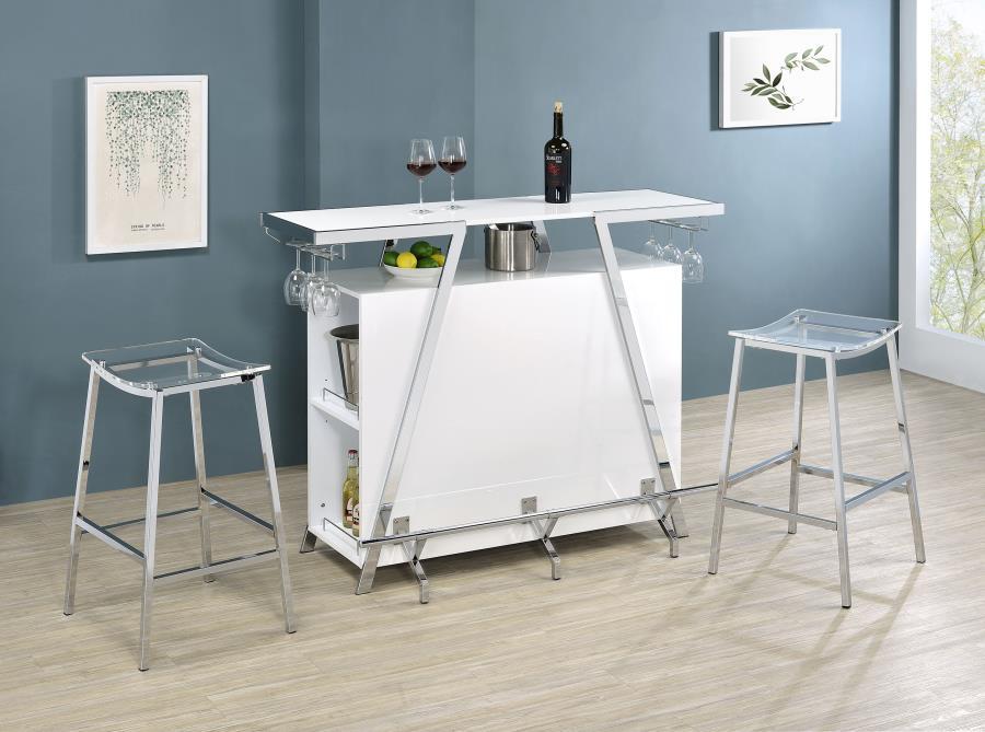 Araceli - Freestanding LED Home Bar Cabinet - White High Gloss Coaster Fine Furniture