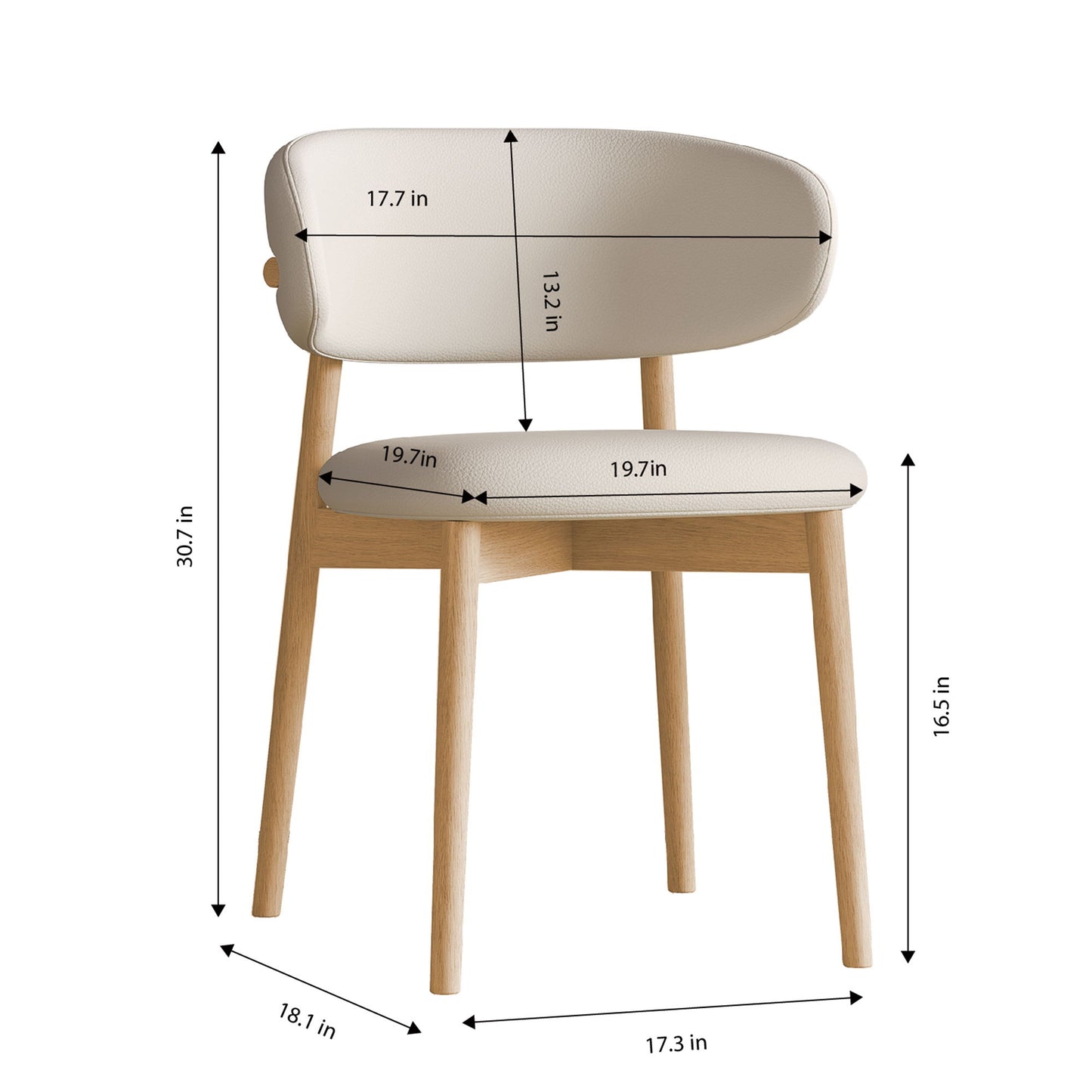 Dining Chair For Dining Room, Kitchen (Set of 2) - White Home Essentials