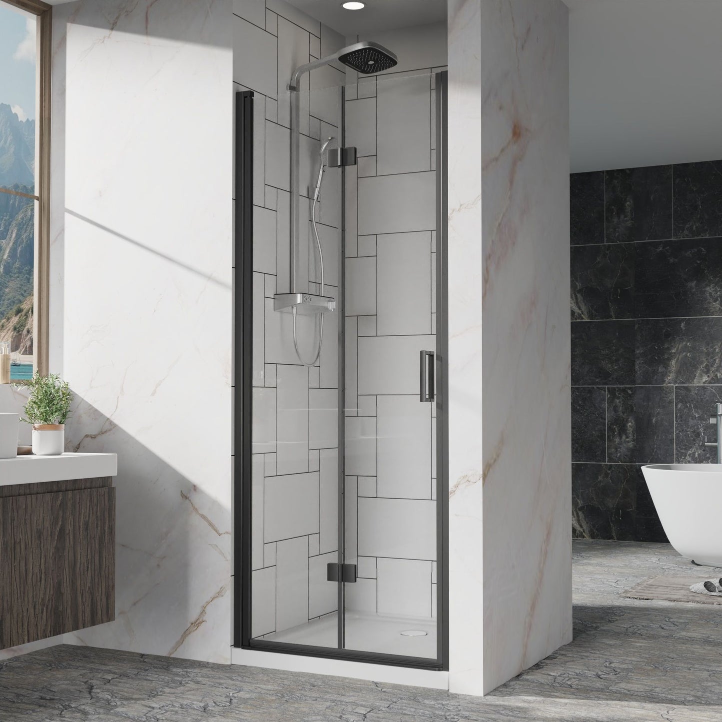 Bifold Frameless Shower Door With Tempered Clear Glass Daily Nest