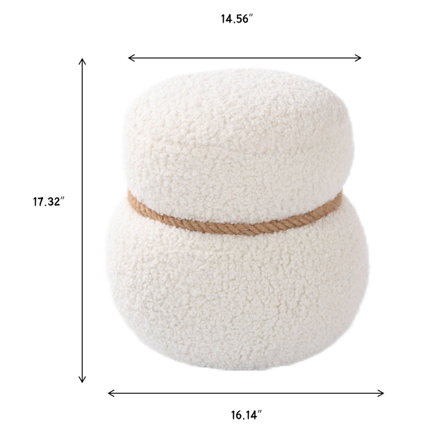 Snowman Stool With Cushion And Solid Wood Frame Home Essentials