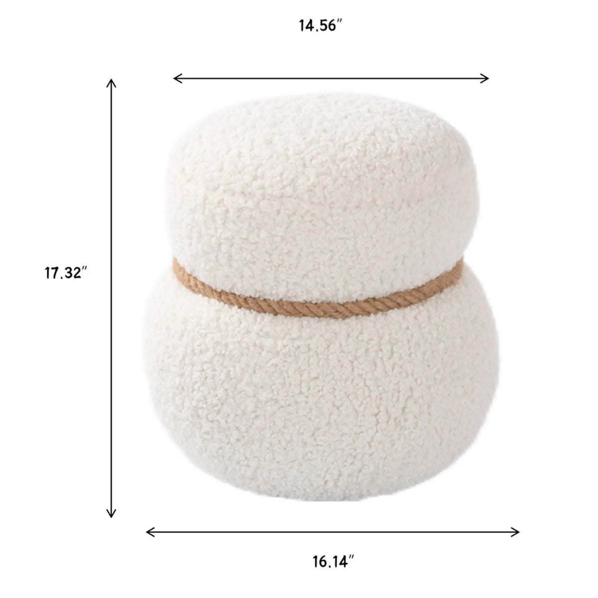 Snowman Stool With Cushion And Solid Wood Frame Home Essentials