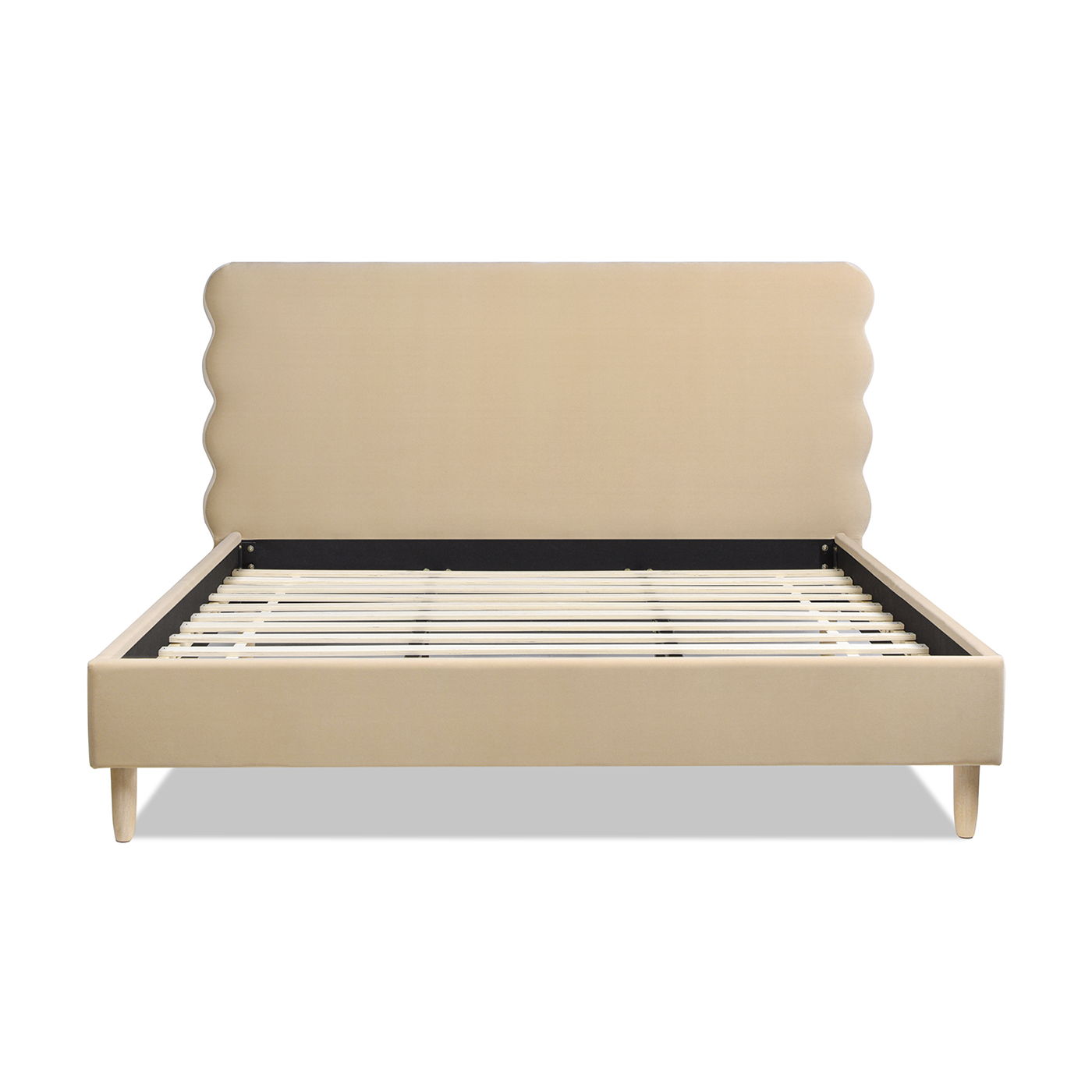 Stockholm - Modern Wavy Headboard Platform Bed Jennifer Taylor Home