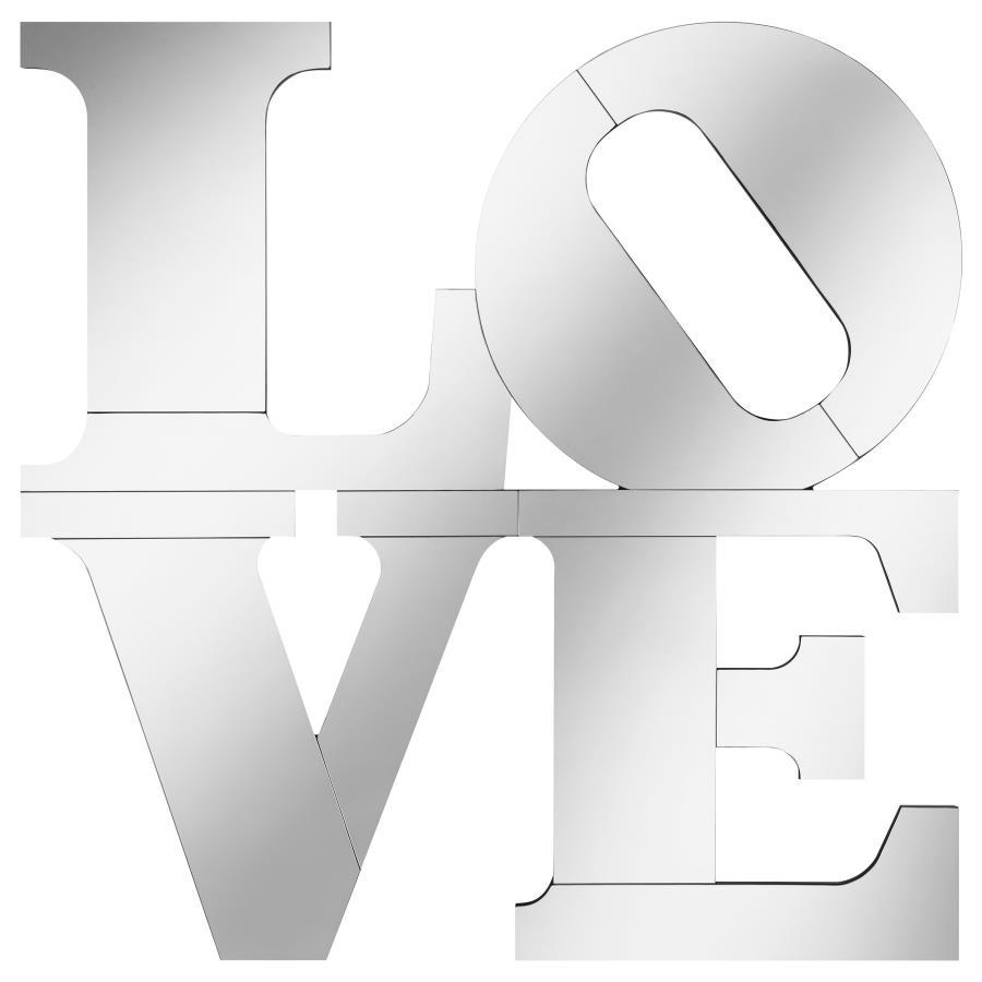 Keiran - Love Lettered Wall Mirror - Silver CoasterEveryday