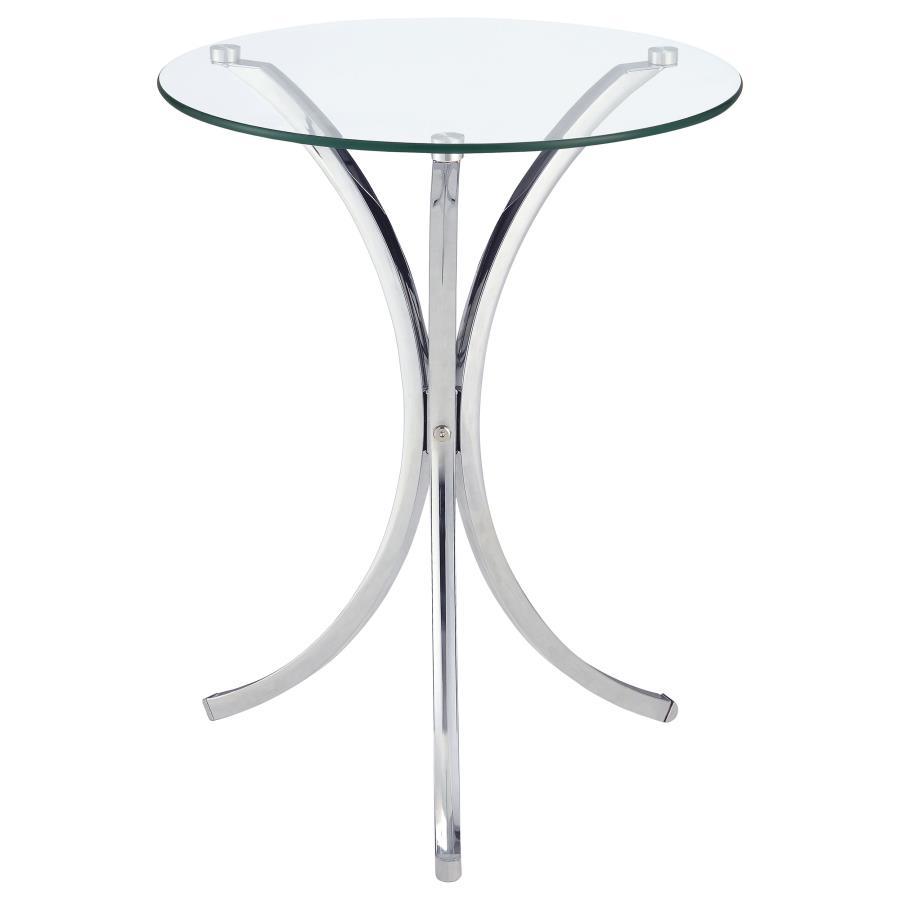 Eloise - Round Glass Top Accent Side Table - Chrome CoasterEveryday
