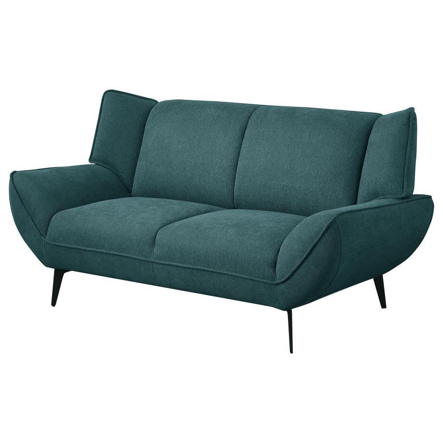 Acton - Upholstered Flared Arm Loveseat - Teal Blue Coaster Fine Furniture