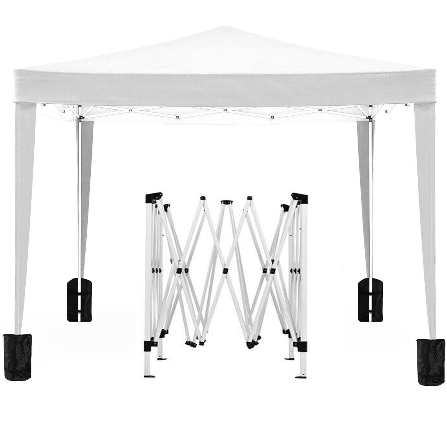 10'X10' Folding Canopy With 4 Removable Sidewalls Outdoor Event Shelter UPF 50+ Gazebo Portable Tents For Parties Beach Camping Wedding Ez Pop Up Canopy 4 Pieces Weight Bag + Carry Bag Home Essentials