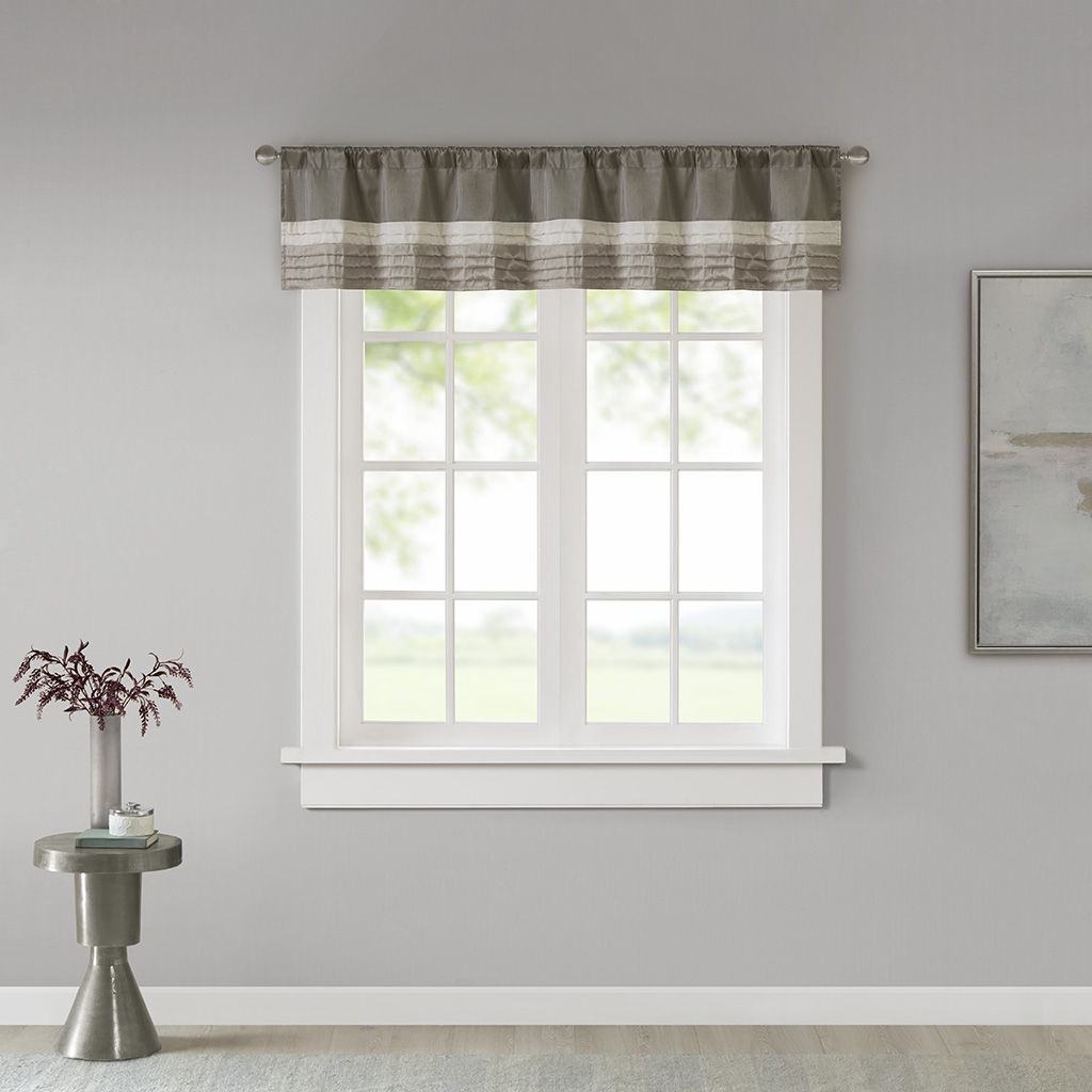 Amherst - Polyoni Pintuck Window Valance - Natural Madison Park
