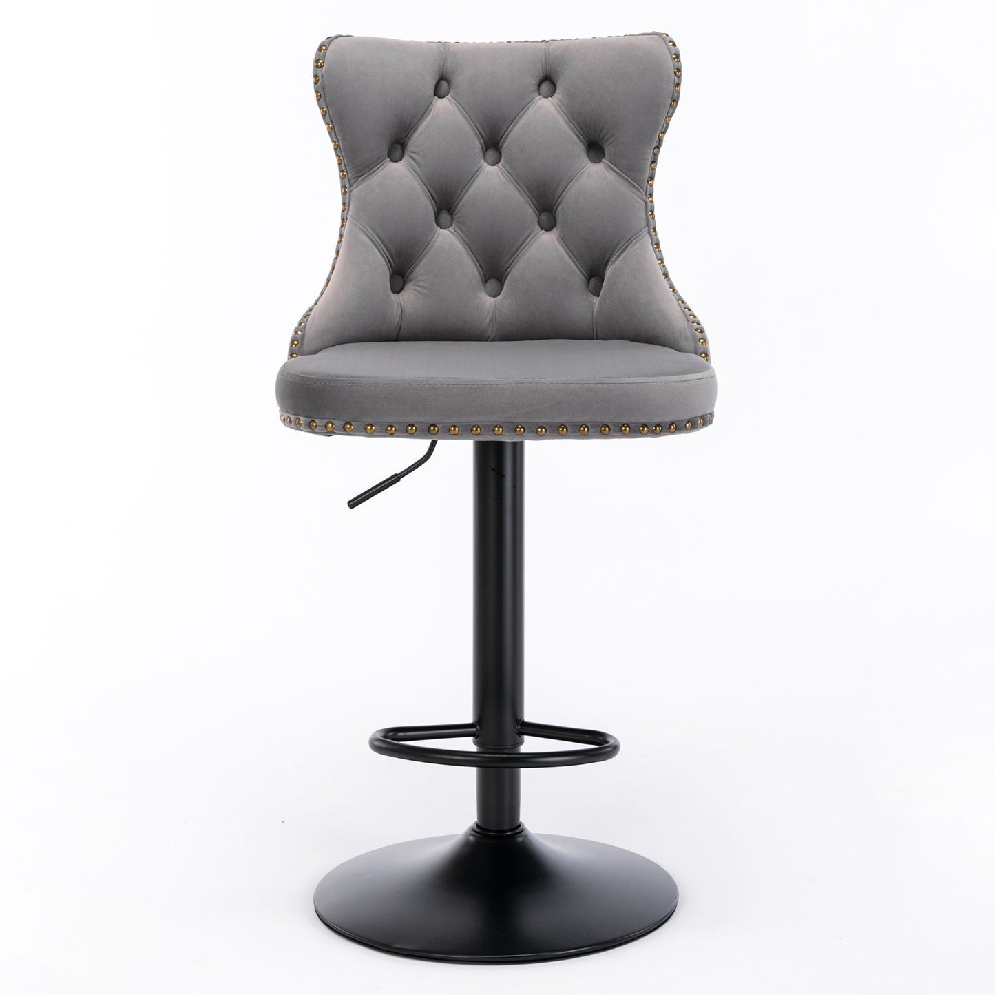 Swivel Velvet Barstools Adjusatble Seat Height, Modern Upholstered Bar Stools With Backs Comfortable Tufted For Home Pub And Kitchen Island (Set of 2) Home Essentials