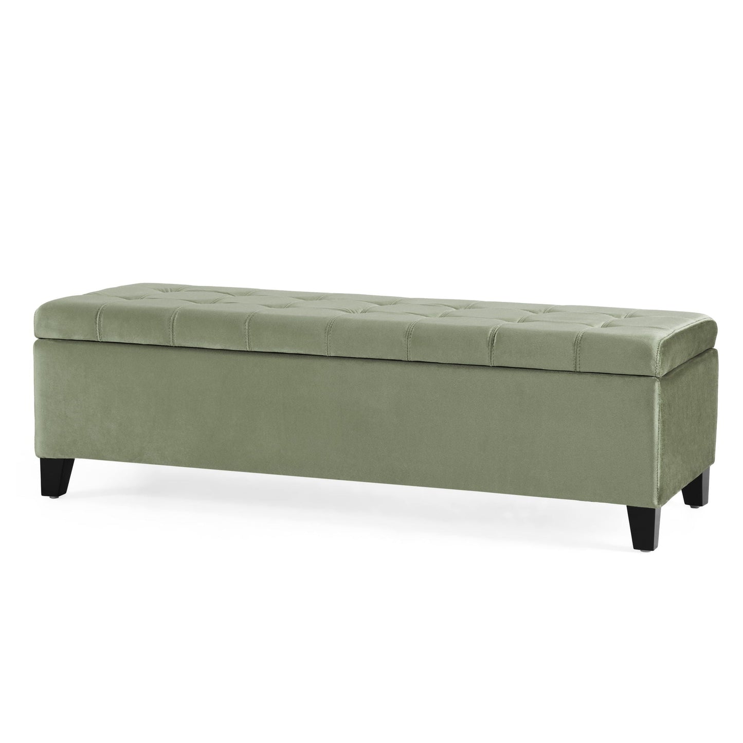 Wendover - Elegant Velvet Tufted Storage Bench With Lift-Up Top And Birch Wood Legs Noble House