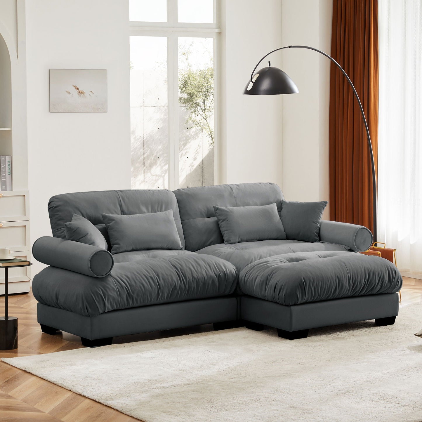 Super Comfort Oversized Modular Sectional Sofa With Movable Ottoman - Snoozhouse