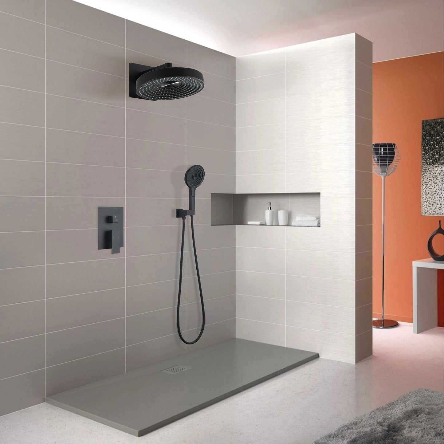 Concealed Shower System 2 Function Set With Control Valve - Matte Black Daily Nest