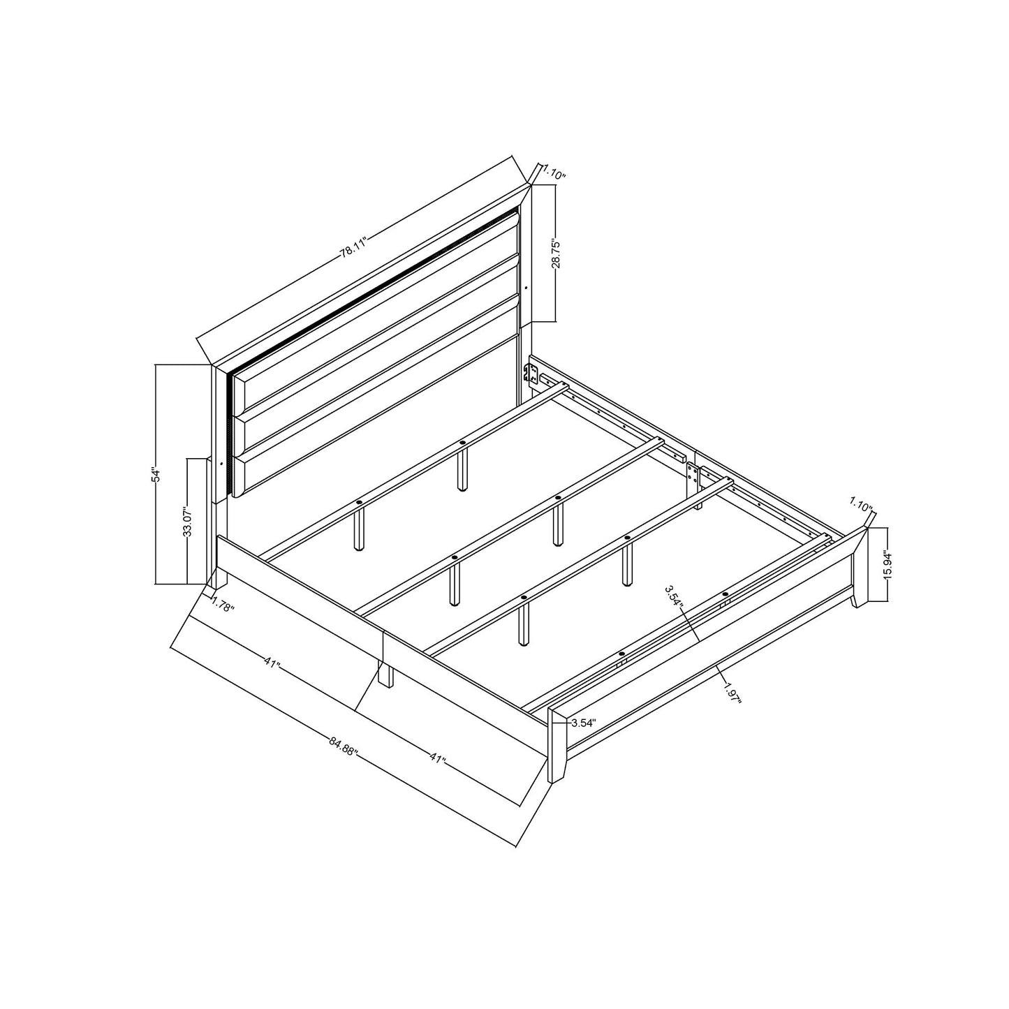 Carlos - Modern Design Bed With LED