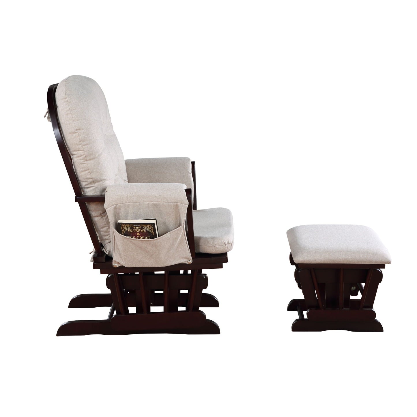 Mason - Glider And Ottoman Gray Wood Suite Bebe