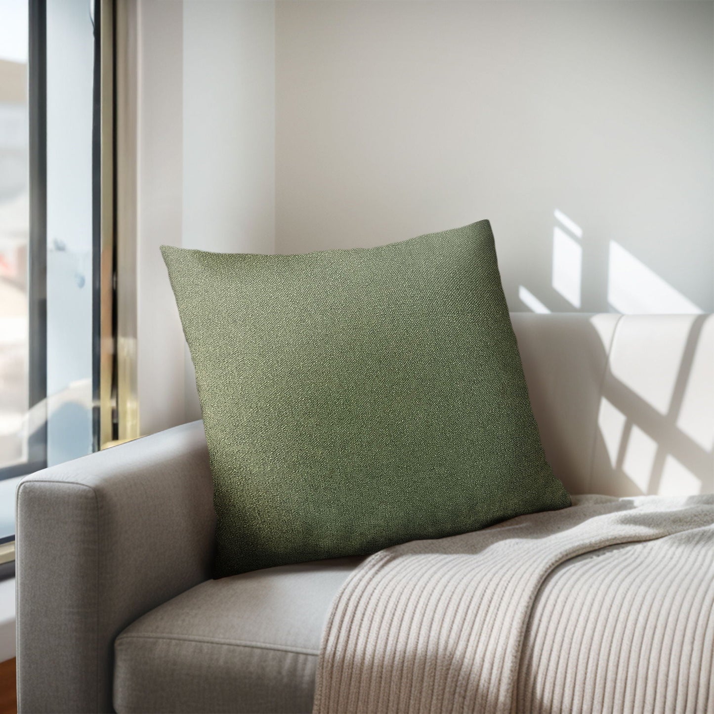 Monte - Solid Square Pillow - Green Chapel Hill