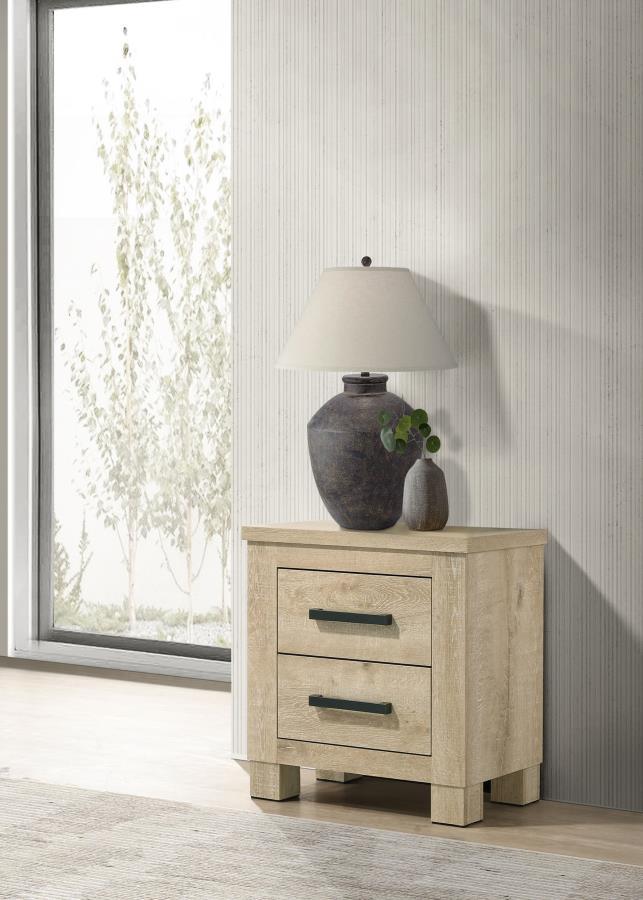 Oakglen - 2-Drawer Nightstand Bedside Table - Weathered Oak Coaster Fine Furniture