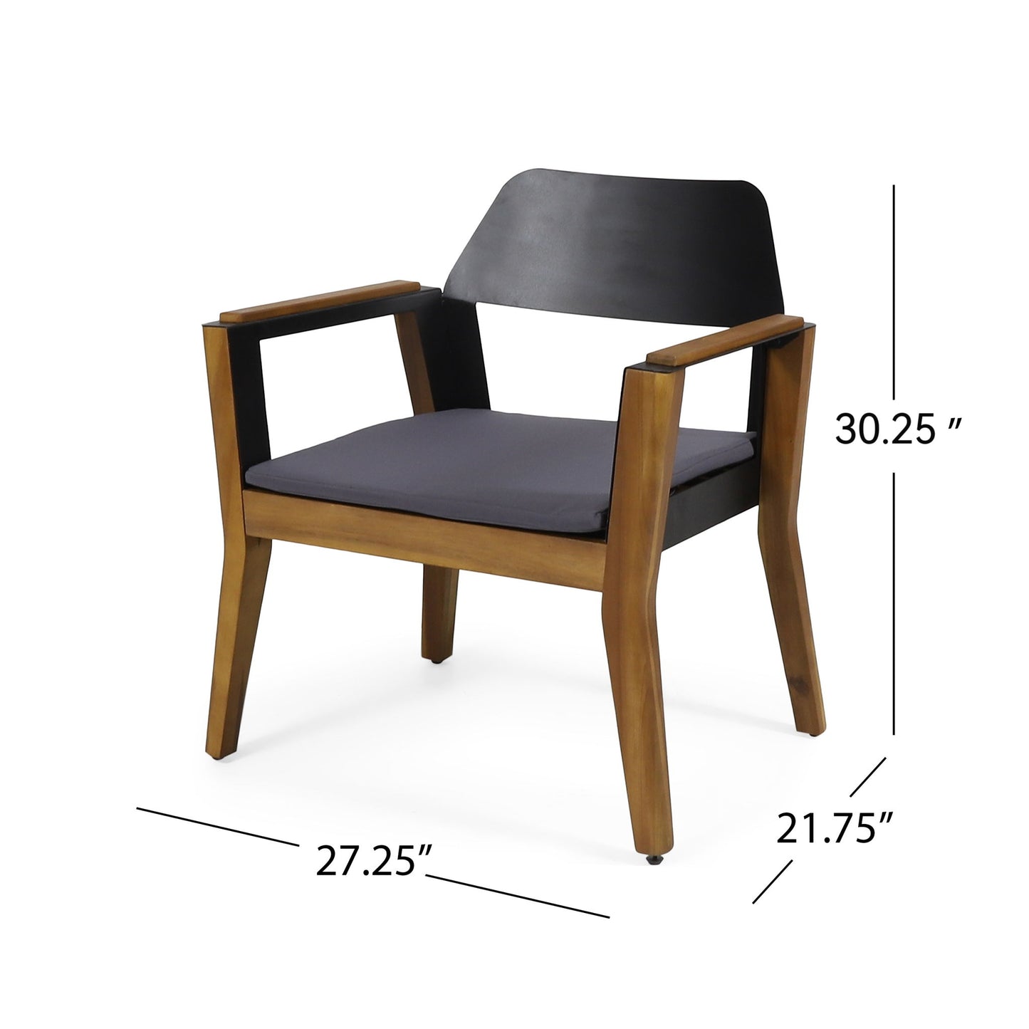 Soho - Transitional Style Outdoor Club Chair (Set of 2) With Cushions - Teak Noble House
