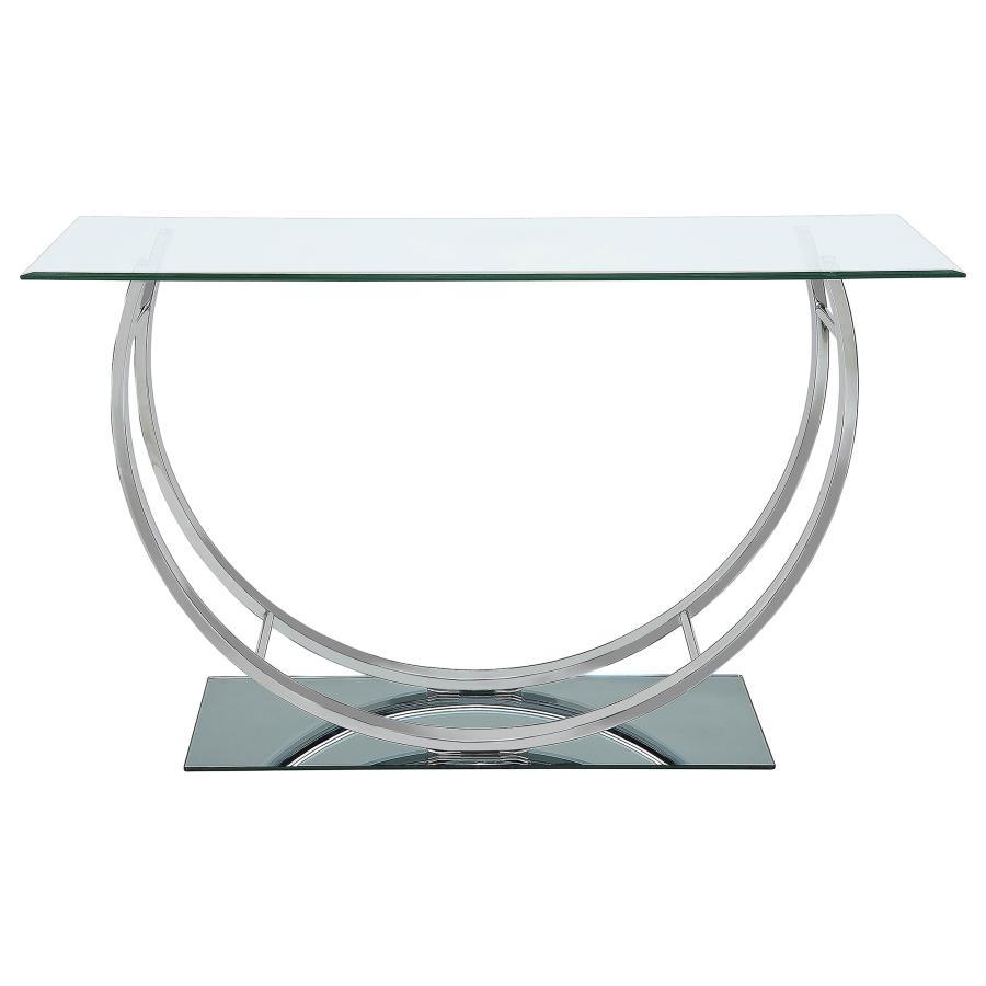 Danville - Rectangular U-Shaped Glass Top Table CoasterEssence