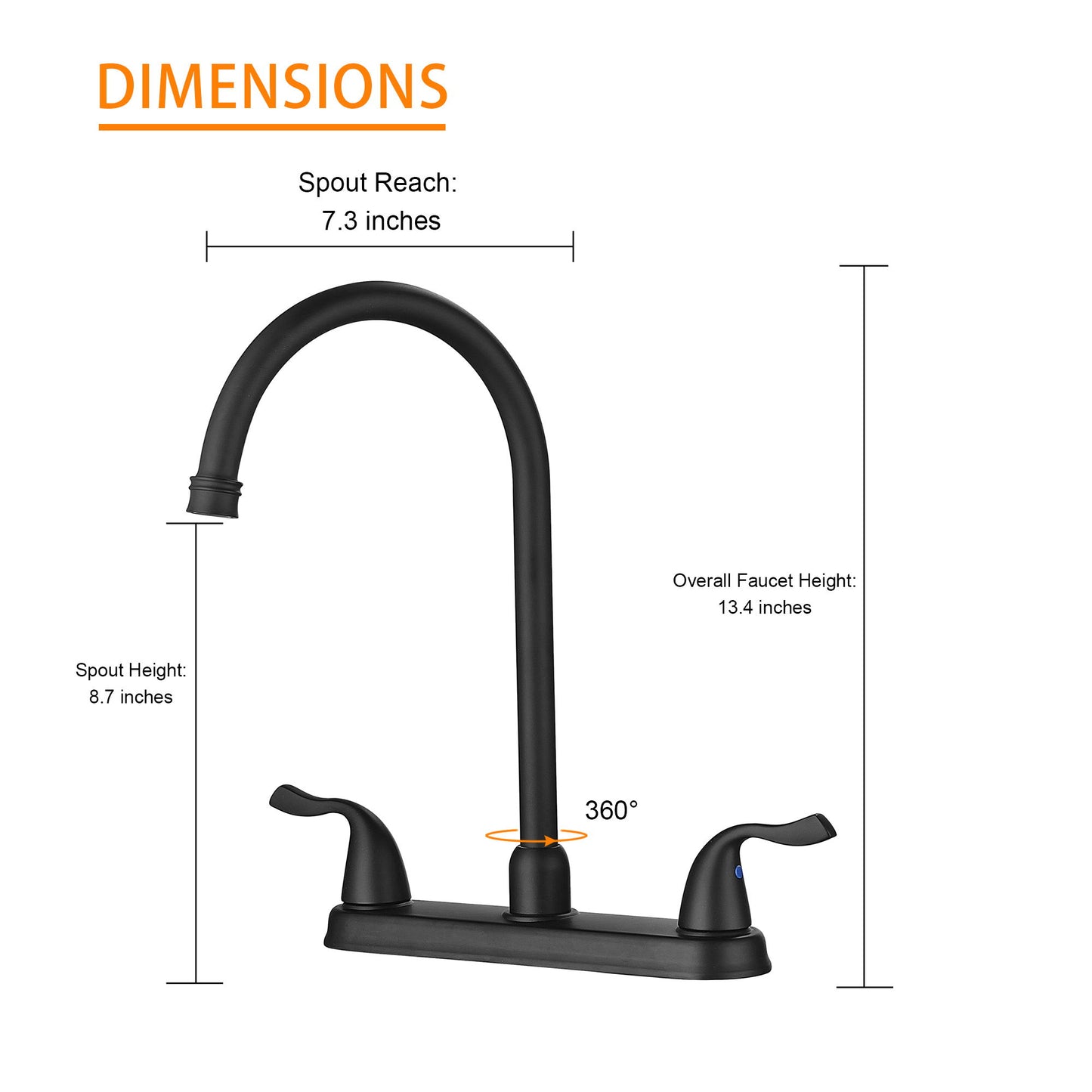Stainless Steel Kitchen Sink Faucet With 2 Handles, 3 Hole Installation Daily Nest