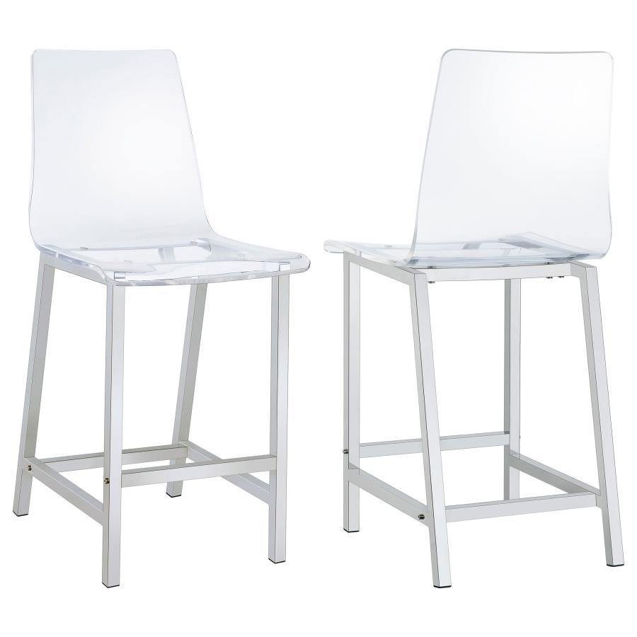 Juelia - Chrome Stools (Set of 2) CoasterEssence