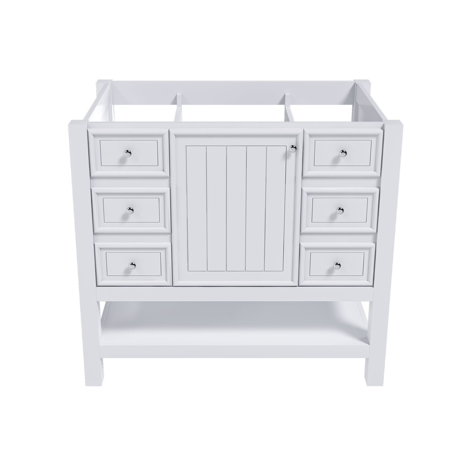 36" Bathroom Vanity With 1 Cabinet And 3 Drawers 1, Storage Solution - White Home Essentials