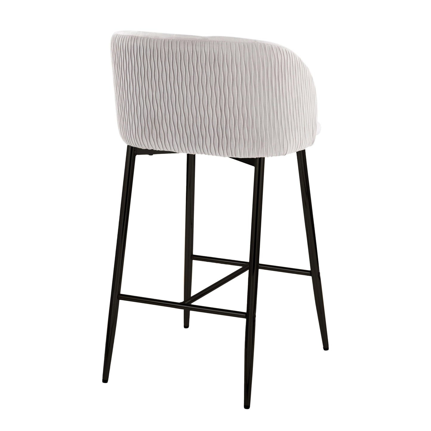 Fran - Pleated Waves Contemporary Fixed Height Counter Stool (Set of 2) Lumi Source