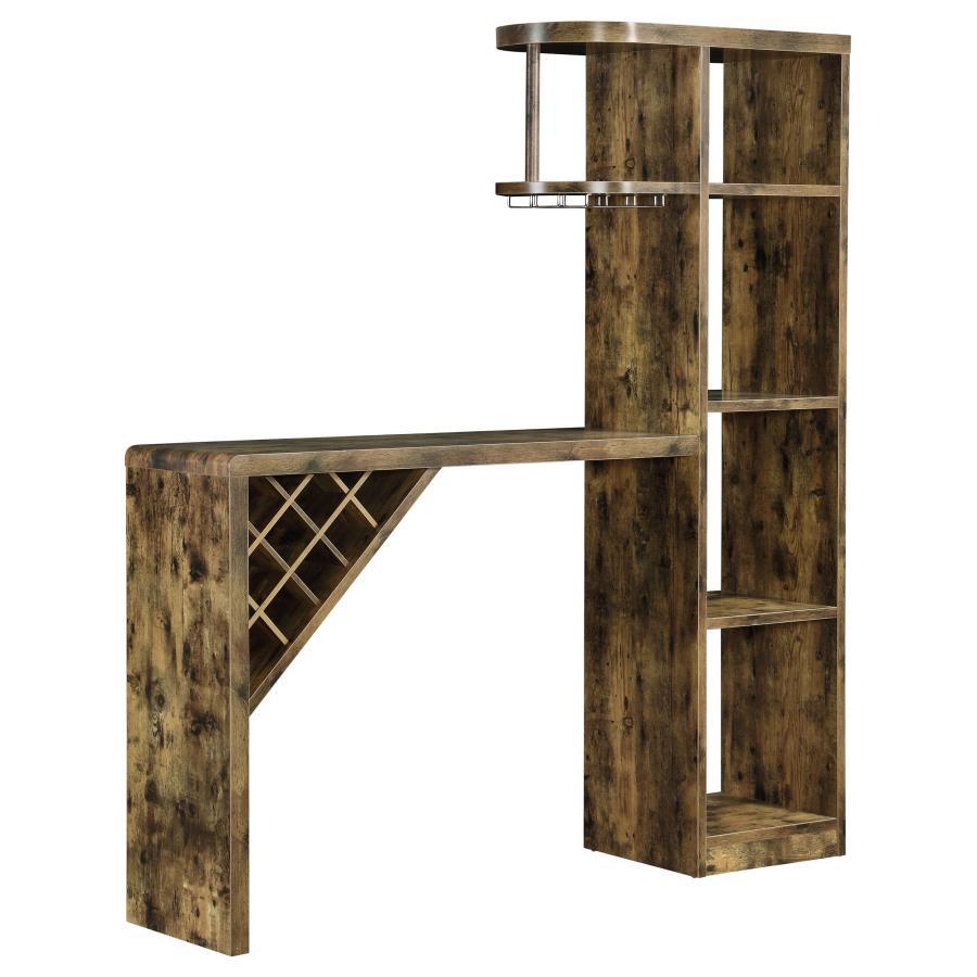Belvedere - 5-Shelf Home Bar Table Wine Storage - Rustic Nutmeg CoasterEveryday