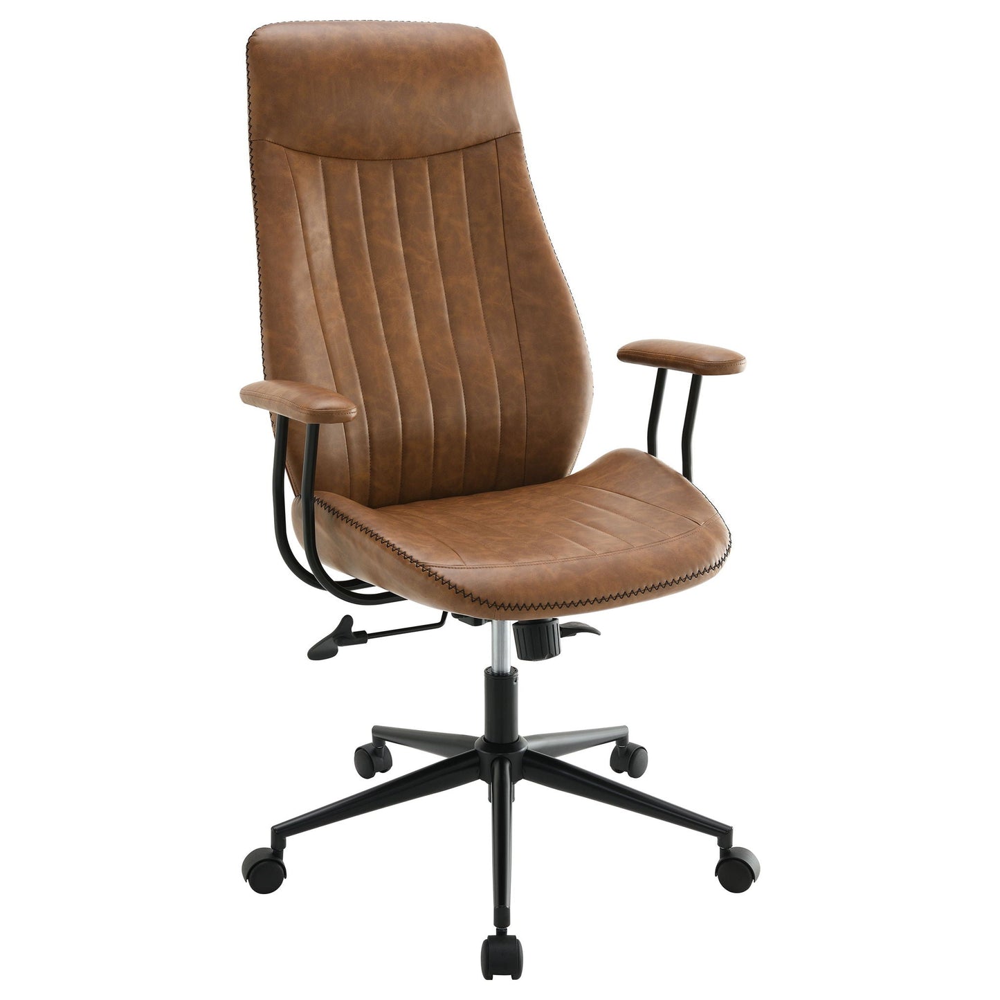 Ranger - Upholstered Adjustable Home Office Desk Chair - Brown - Snoozhouse